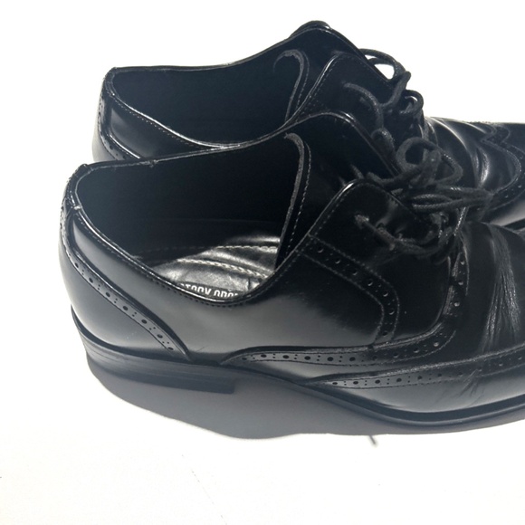 Stacy Adams Men's Dress Shoes Black Wardell Wingtip Oxfords Size 10M - Picture 5 of 8